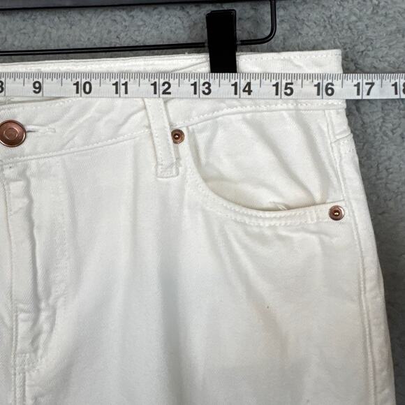 Avec Les Filles Womens Denim Jeans Crop Flare Size 31 Antique White Designer - Picture 6 of 11